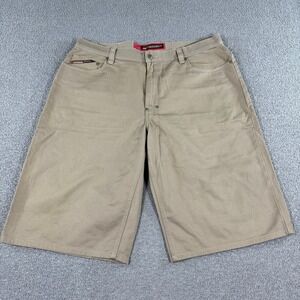 Y2K Enyce Shorts Men's 40 Tan Khaki Baggy Relaxed Fit Cotton Hip Hop Streetwear